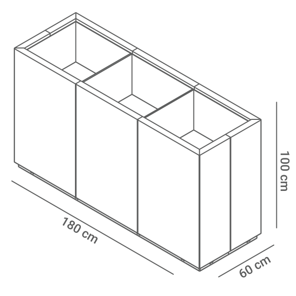 Quadro flower pot 06.176.L dimensions