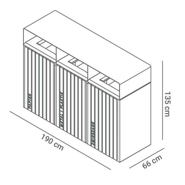 Bac de recyclage Quadro 15.076.1 - dimensions