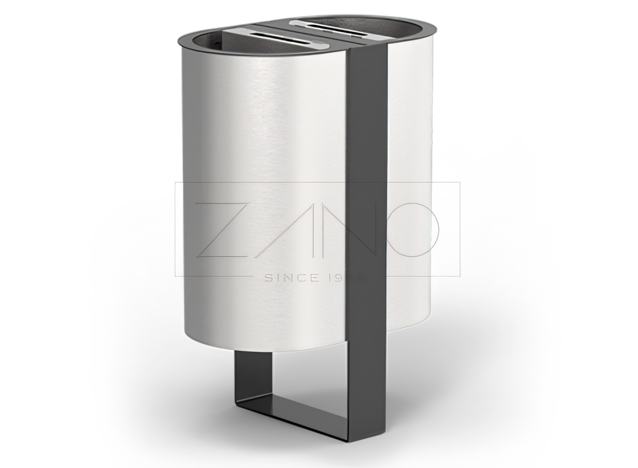 Double litter bin with ashtray 03.244.1