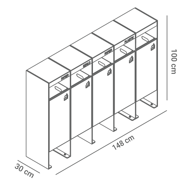Waste separation basket 15.561 - dimensions
