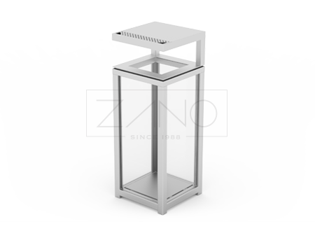 Anti-terrorist Safety Transparent Dustbin with ashtray 03.052.6