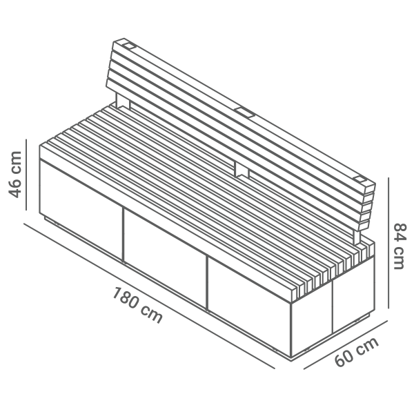 Quadro bench 02.076 | dimensions