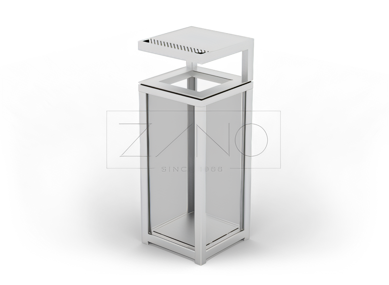 Anti-terrorist Safety Transparent Dustbin with ashtray 03.052.6